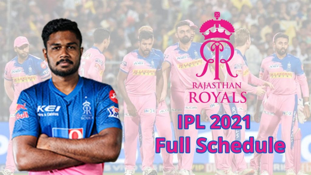 RR IPL 2021 Schedule