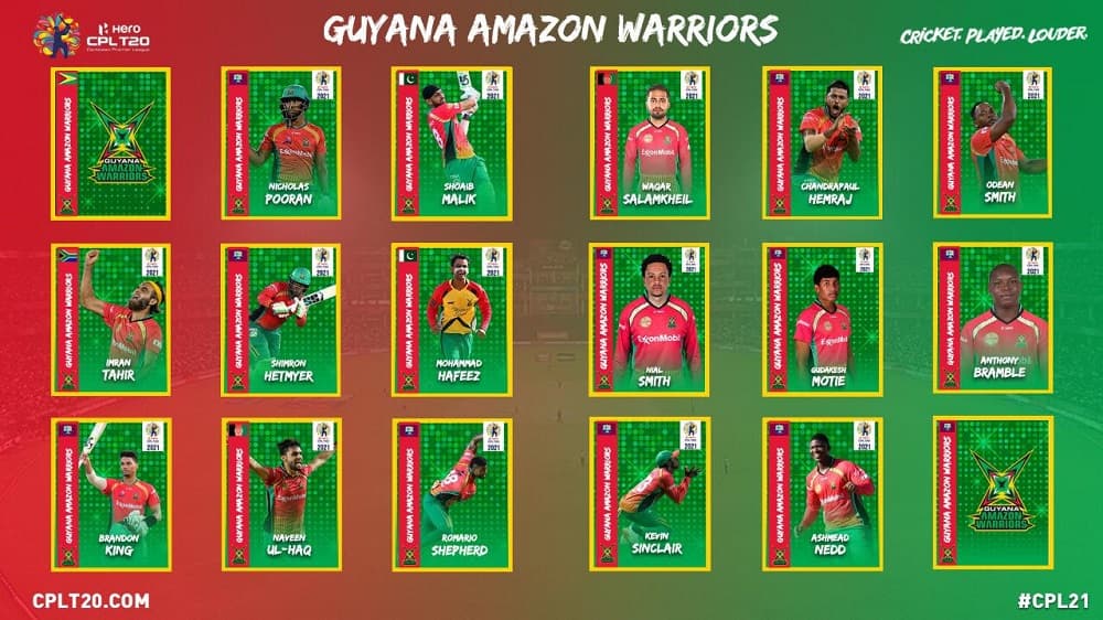 Guyana Amazon Warriors Players 2021, Owner, Captain, Jersey, Squads