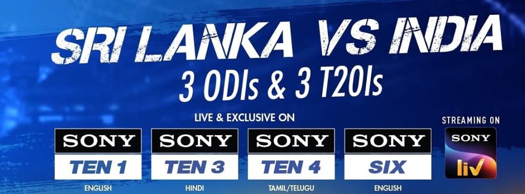 Sri Lanka vs India Live Telecast 2021 Hindi, English, Tamil, Telugu Channel