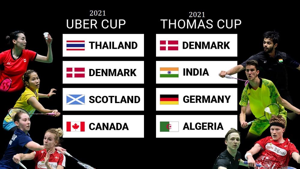 Schedule 2021 results cup thomas Badminton: Thomas