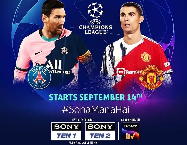 Sony Ten 1 Live Streaming Football for UEFA Champions League 2021