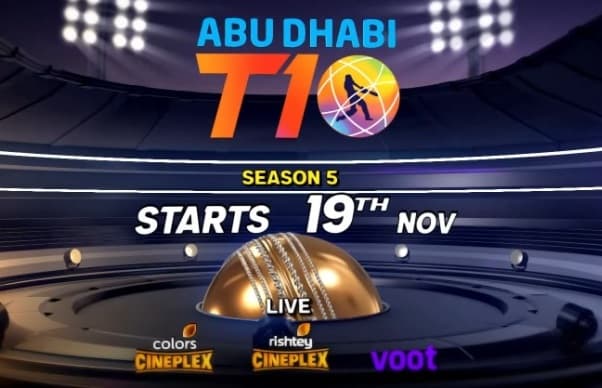 Colors Cineplex Live Streaming Schedule for T10 League 2021-22