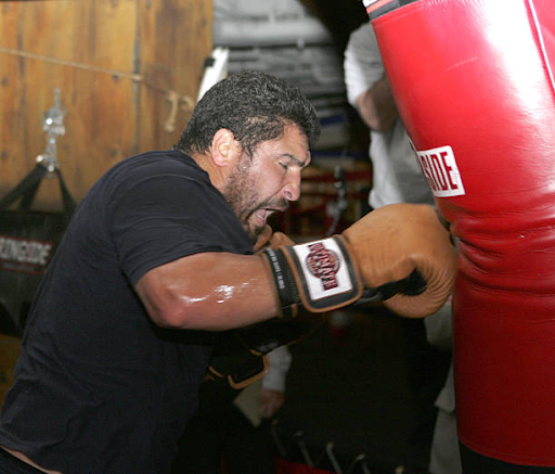 Heavyweight Champion John Ruiz works out