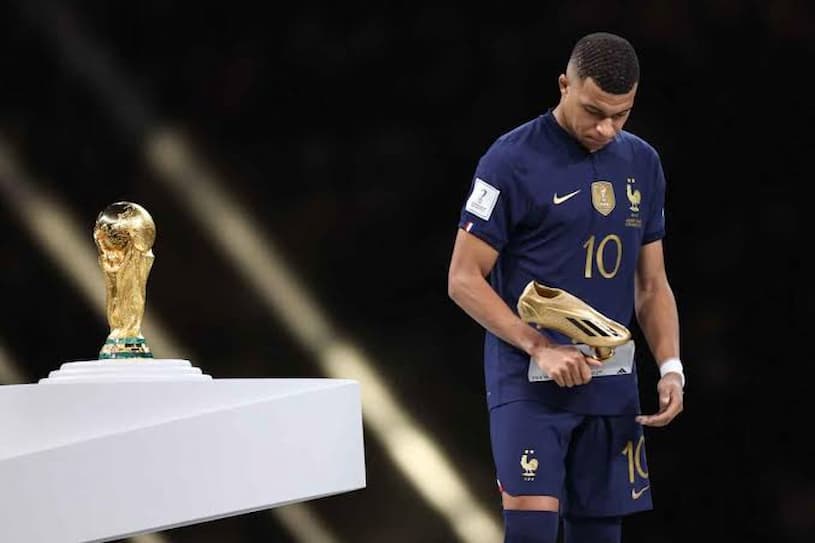 Kylian Mbappe became the second player in history to score a hat trick in a FIFA World Cup final, joining England's Geoff Hurst