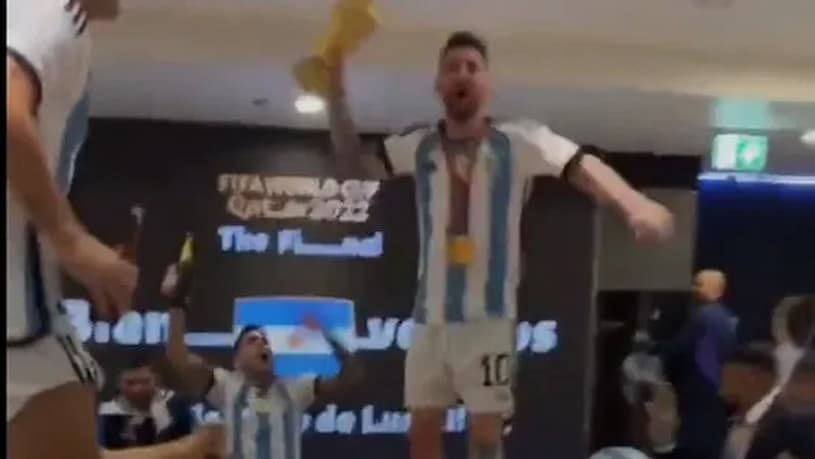 Watch: Lionel Messi moves on table with FIFA World Cup prize in Argentina's wild changing area festivity