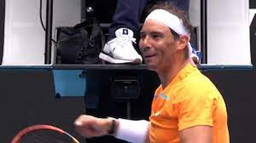 Watch: During the opening match of the Australian Open 2023 at Rod Laver Arena, ballboy nicks racquet, causing Rafael Nadal to leave in splits