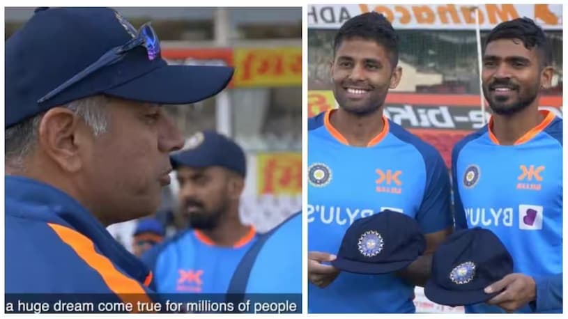 Watch: The BCCI releases previously unseen footage of Rahul Dravid's moving speech to debutants KS Bharat and Suryakumar Yadav