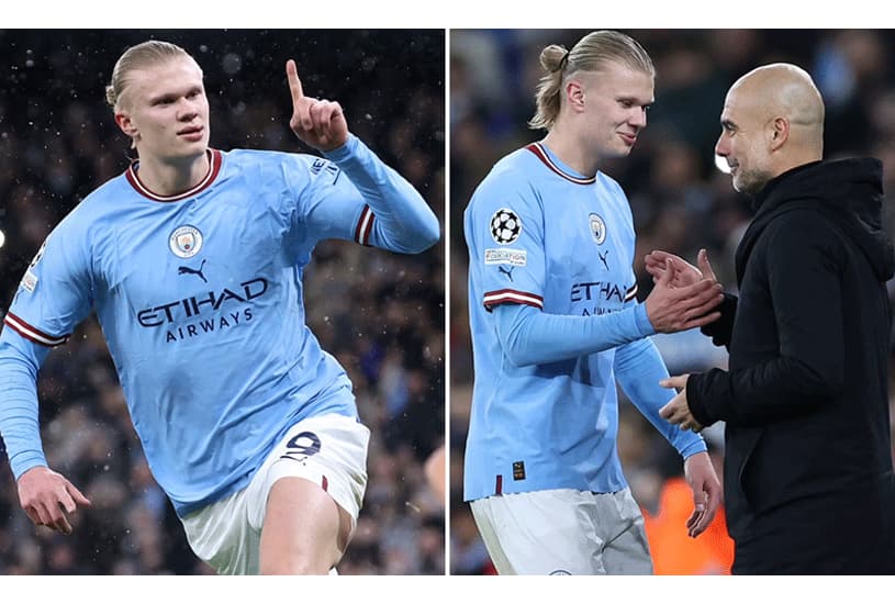 Pep Guardiola jokes that he deliberately prevented Erling Haaland from scoring a double hat trick as Manchester City defeated Leipzig 7-0