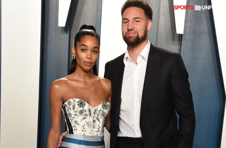 Klay Thompson with Laura Harrier
