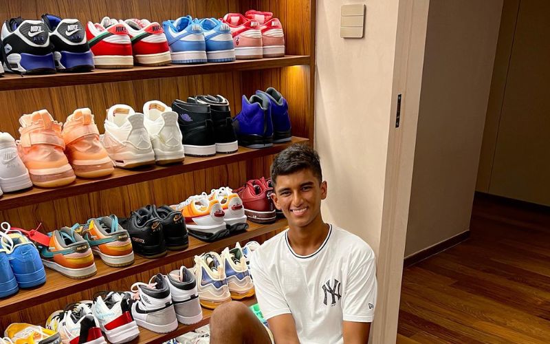 Angkrish Raghuvanshi with his sneakers